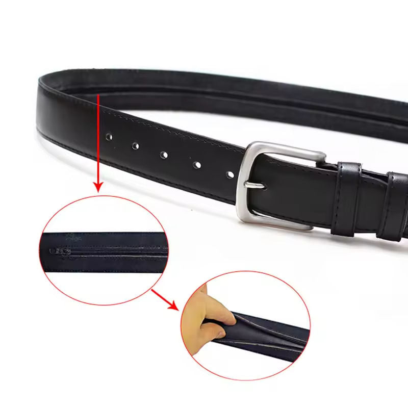STASH BELT – Belt with Hidden Zipper Pocket